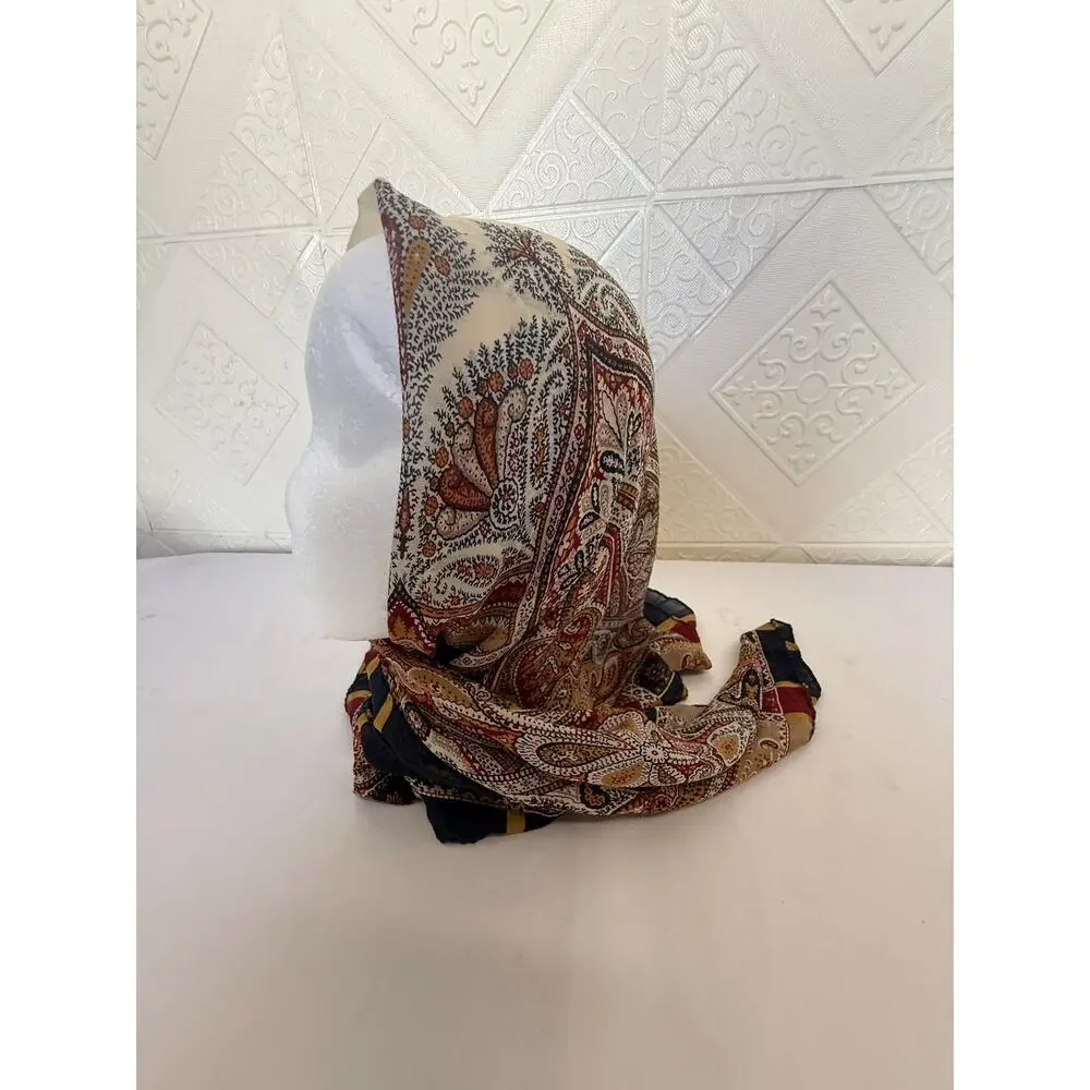 SKU3031 Brown & Tan Printed Square Scarf 34